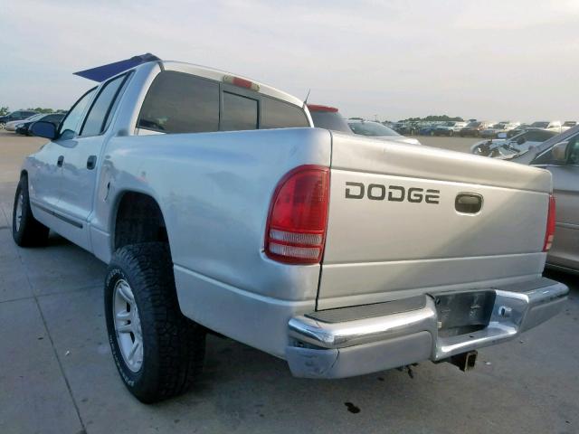 1B7HL2AN91S327308 - 2001 DODGE DAKOTA QUA SILVER photo 3