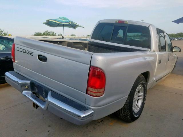 1B7HL2AN91S327308 - 2001 DODGE DAKOTA QUA SILVER photo 4