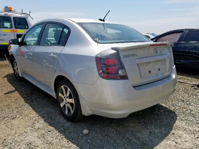 3N1AB6AP3CL613592 - 2012 NISSAN SENTRA 2.0 SILVER photo 3