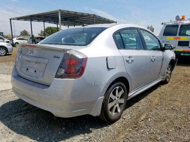 3N1AB6AP3CL613592 - 2012 NISSAN SENTRA 2.0 SILVER photo 4