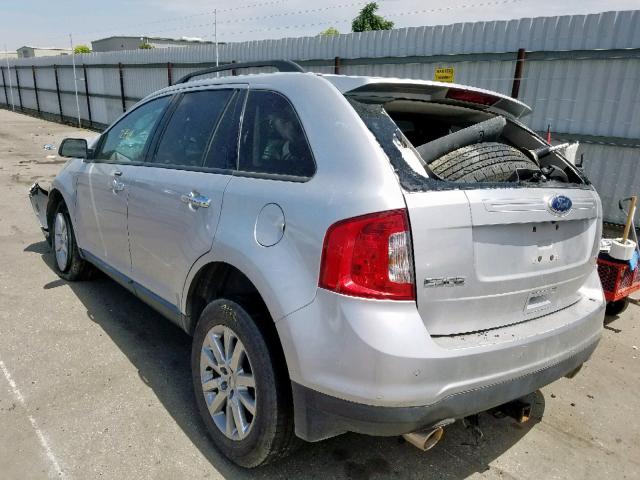 2FMDK3JC7BBB48391 - 2011 FORD EDGE SEL SILVER photo 3