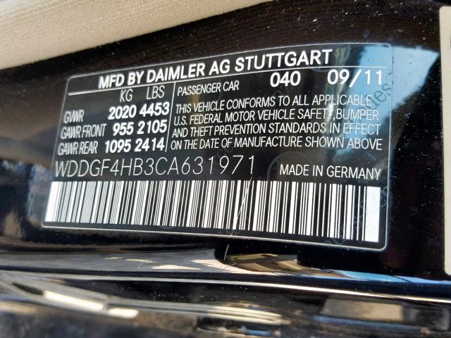 WDDGF4HB3CA631971 - 2012 MERCEDES-BENZ C 250 BLACK photo 10