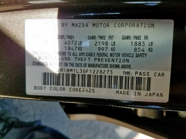 JM1BM1L36F1228273 - 2015 MAZDA 3 TOURING GRAY photo 10