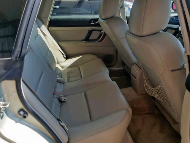 4S4BP62C367345081 - 2006 SUBARU LEGACY OUT BEIGE photo 6