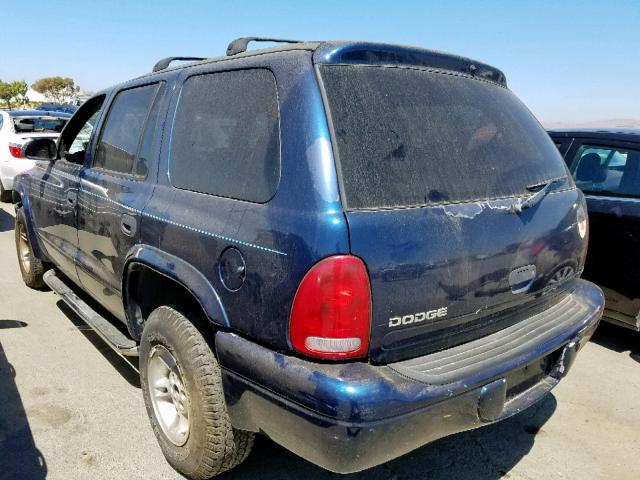 1B4HR28Y4XF629912 - 1999 DODGE DURANGO BLUE photo 3