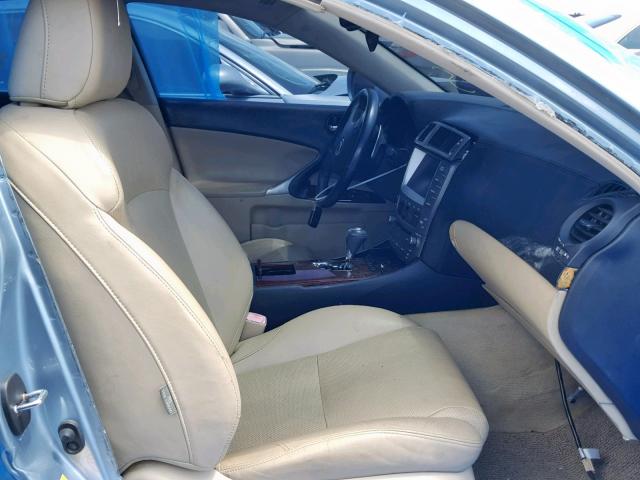 JTHCK262875013702 - 2007 LEXUS IS 250 BLUE photo 5