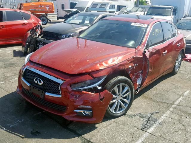 JN1BV7AP0EM678619 - 2014 INFINITI Q50 BASE RED photo 2