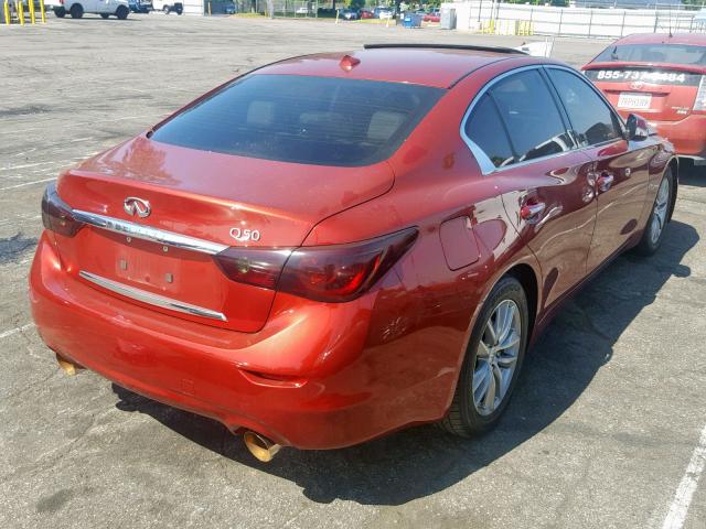 JN1BV7AP0EM678619 - 2014 INFINITI Q50 BASE RED photo 4