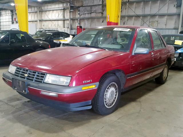 1G1LT51W0JE294484 - 1988 CHEVROLET CORSICA BURGUNDY photo 2