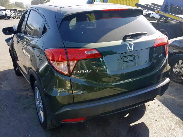 3CZRU6H57GM726258 - 2016 HONDA HR-V EX GREEN photo 3