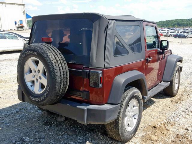 1J4FA24127L170322 - 2007 JEEP WRANGLER X RED photo 4