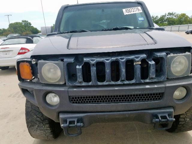 5GTDN13E478223971 - 2007 HUMMER H3 BLACK photo 9