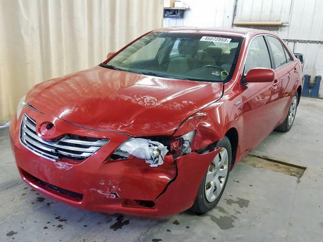 4T1BB46K28U048571 - 2008 TOYOTA CAMRY HYBR RED photo 2