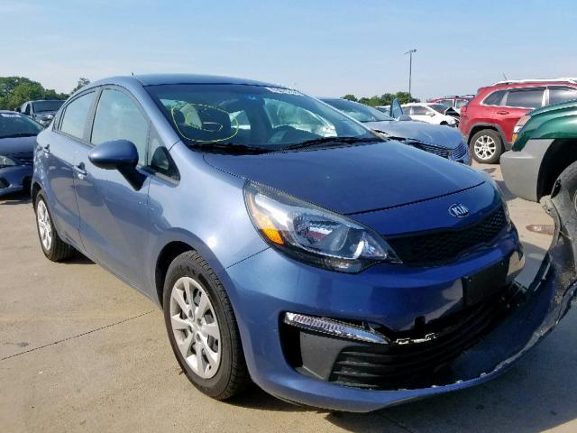 KNADM4A38G6697217 - 2016 KIA RIO LX BLUE photo 1