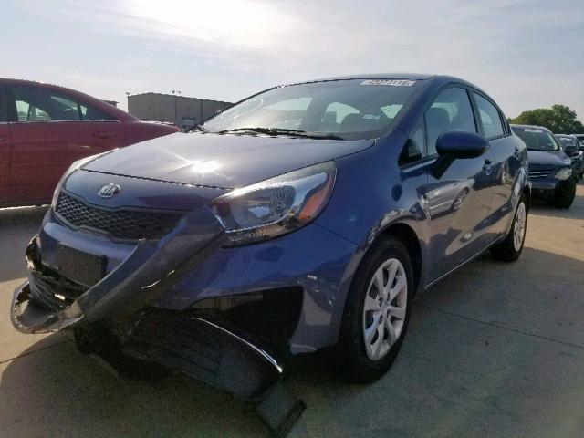 KNADM4A38G6697217 - 2016 KIA RIO LX BLUE photo 2