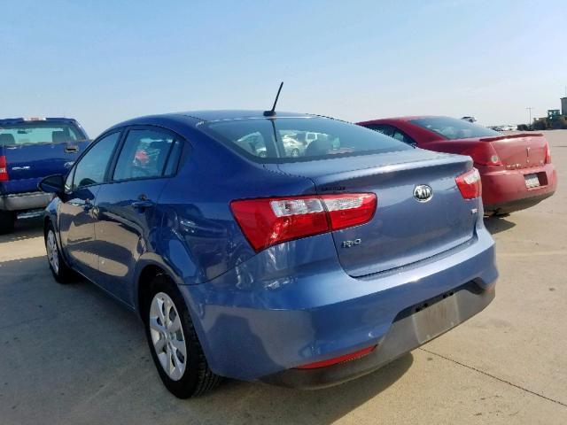 KNADM4A38G6697217 - 2016 KIA RIO LX BLUE photo 3