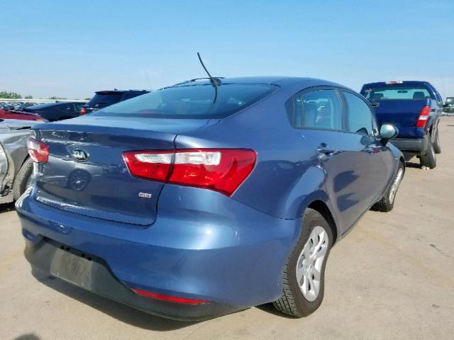 KNADM4A38G6697217 - 2016 KIA RIO LX BLUE photo 4