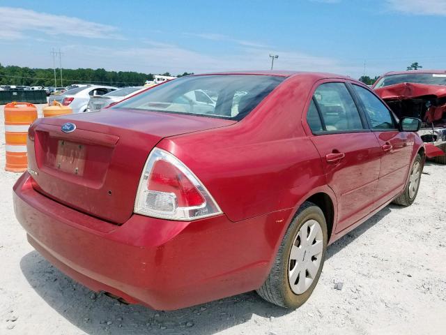 3FAHP06Z37R106916 - 2007 FORD FUSION S RED photo 4