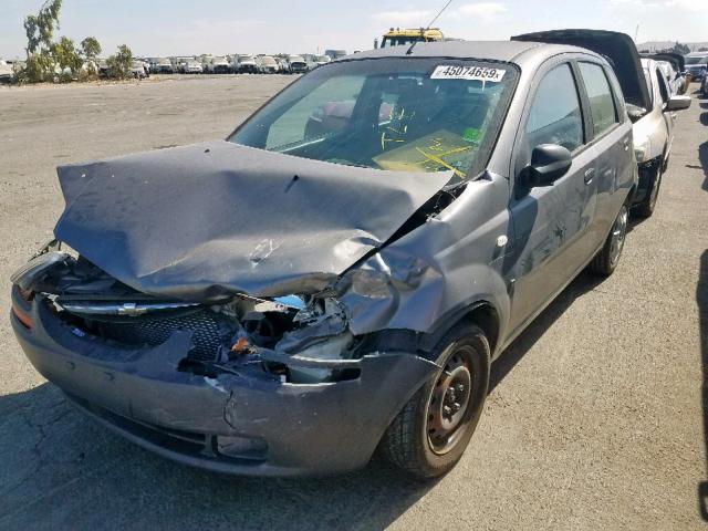 KL1TD66667B789003 - 2007 CHEVROLET AVEO BASE ნაცრისფერი ფოტო 2