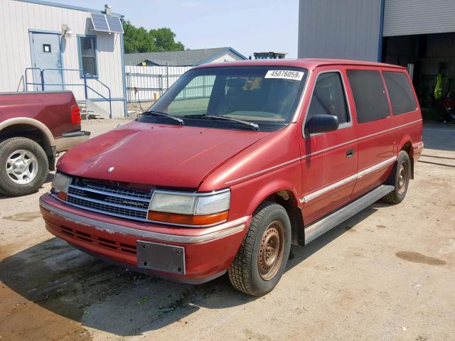 1P4GH44R4PX676066 - 1993 PLYMOUTH GRAND VOYA RED photo 2