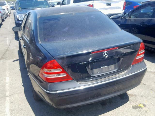 WDBRF61J12F194181 - 2002 MERCEDES-BENZ C 240 BLACK photo 3