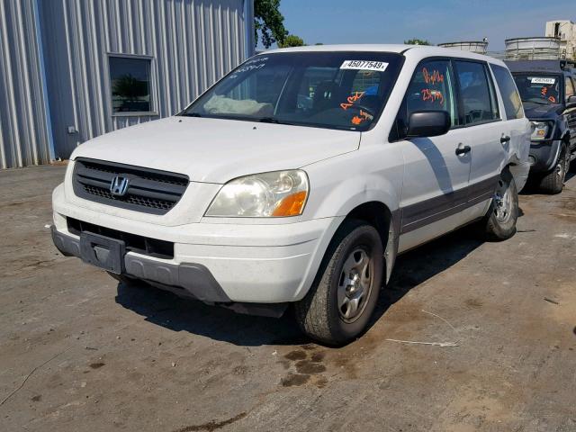 2HKYF18195H537089 - 2005 HONDA PILOT LX WHITE photo 2