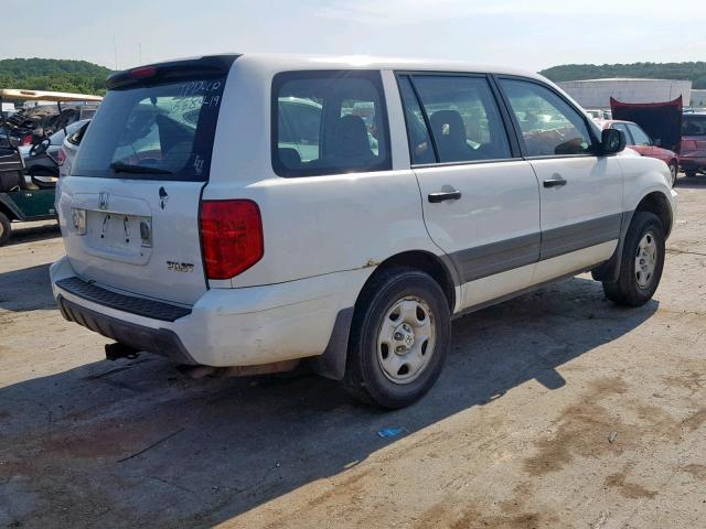 2HKYF18195H537089 - 2005 HONDA PILOT LX WHITE photo 4