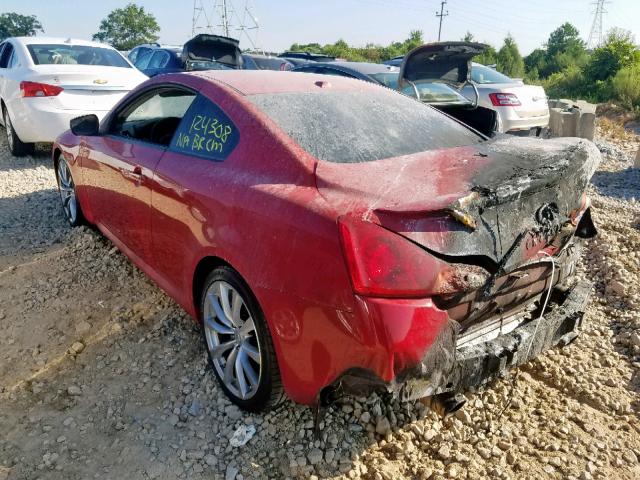 JNKCV64E78M110957 - 2008 INFINITI G37 BASE RED photo 3