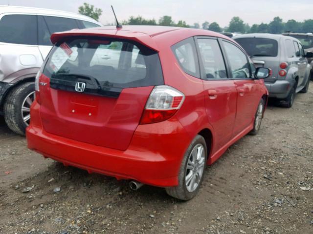 JHMGE88449C005234 - 2009 HONDA FIT SPORT RED photo 4