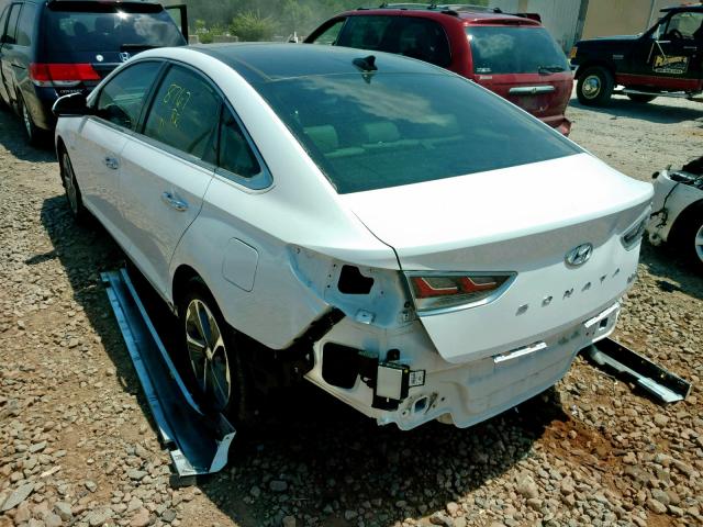 KMHE34L33JA087409 - 2018 HYUNDAI SONATA HYB WHITE photo 3