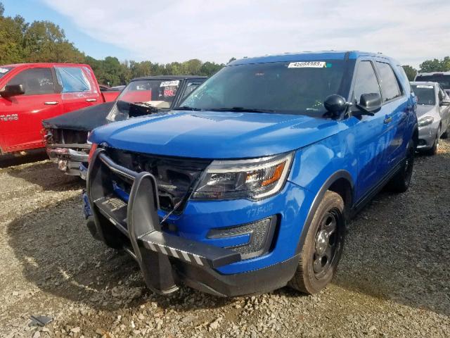 1FM5K8AR8HGA44421 - 2017 FORD EXPLORER P BLUE photo 2