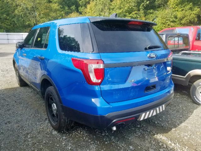 1FM5K8AR8HGA44421 - 2017 FORD EXPLORER P BLUE photo 3