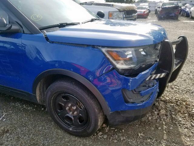 1FM5K8AR8HGA44421 - 2017 FORD EXPLORER P BLUE photo 9