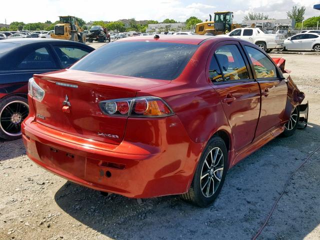 JA32U2FU8HU000656 - 2017 MITSUBISHI LANCER ES RED photo 4