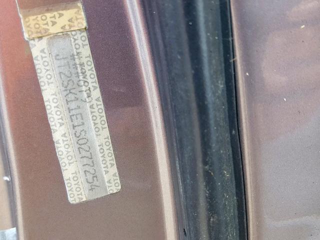 JT2SK11E1S0277254 - 1995 TOYOTA CAMRY DX GRAY photo 10