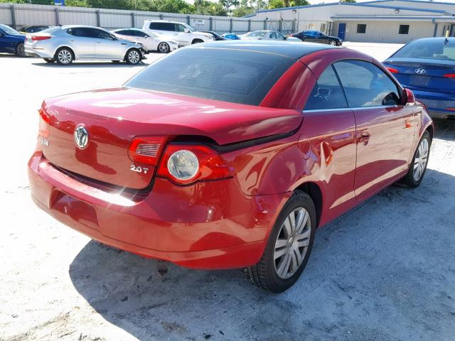 WVWBA71F48V026391 - 2008 VOLKSWAGEN EOS TURBO RED photo 4