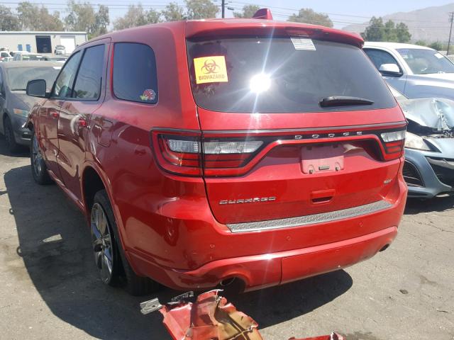 1C4RDHDG7HC766304 - 2017 DODGE DURANGO GT RED photo 3