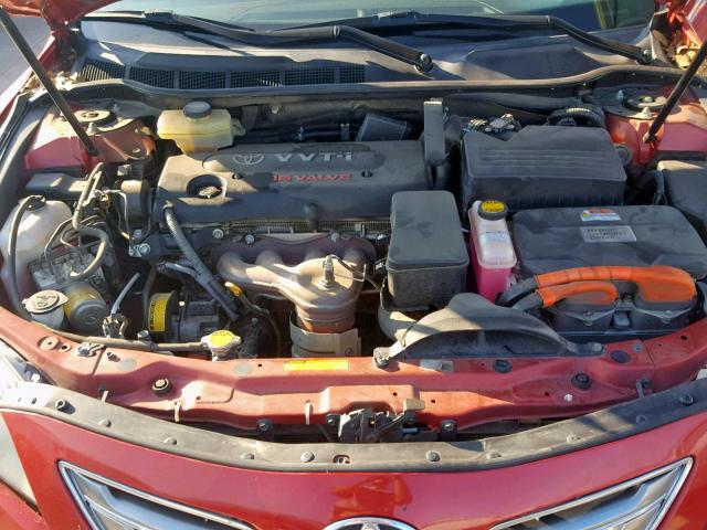 4T1BB46K69U092378 - 2009 TOYOTA CAMRY HYBR RED photo 7