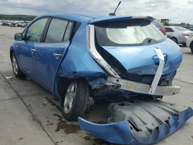 JN1AZ0CP3CT019750 - 2012 NISSAN LEAF SV BLUE photo 3