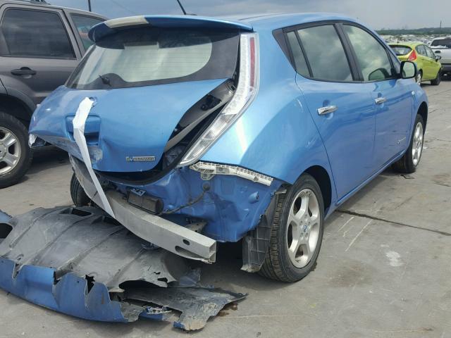 JN1AZ0CP3CT019750 - 2012 NISSAN LEAF SV BLUE photo 4