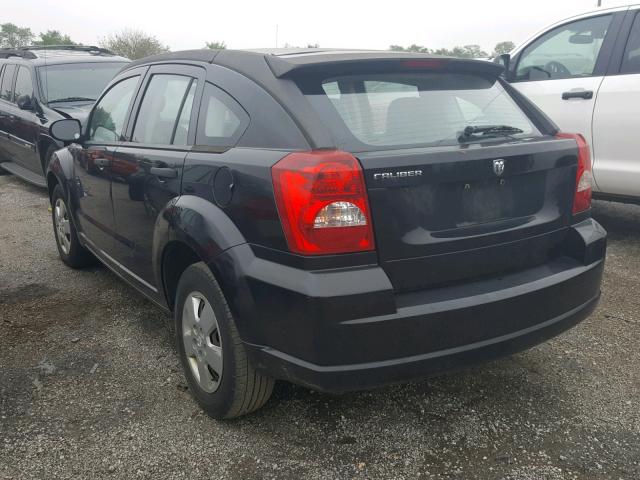 1B3HB28B17D350272 - 2007 DODGE CALIBER BLACK photo 3