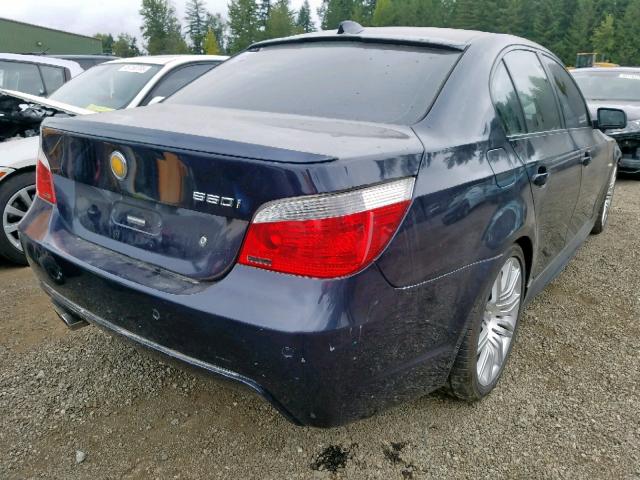 WBANB53547CP07645 - 2007 BMW 550 I BLUE photo 4