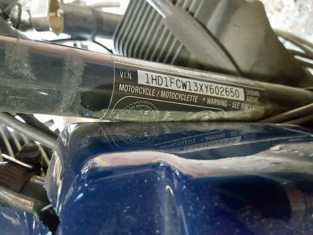 1HD1FCW13XY602650 - 1999 HARLEY-DAVIDSON FLHTCUI BLUE photo 10