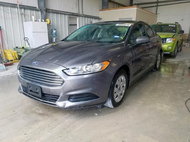 3FA6P0G70DR156379 - 2013 FORD FUSION S GRAY photo 2