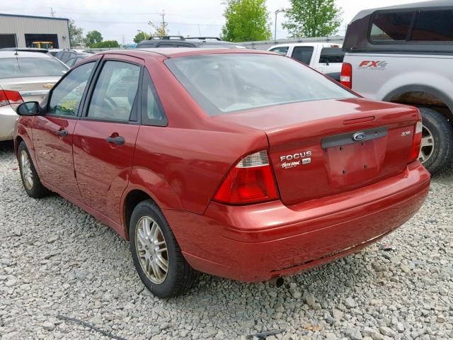 1FAFP34N65W224946 - 2005 FORD FOCUS ZX4 MAROON photo 3