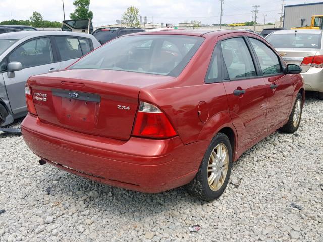 1FAFP34N65W224946 - 2005 FORD FOCUS ZX4 MAROON photo 4