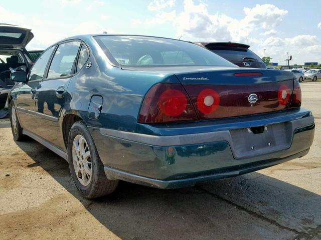 2G1WF52E219249155 - 2001 CHEVROLET IMPALA GREEN photo 3