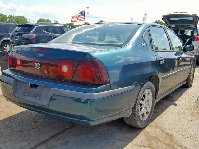 2G1WF52E219249155 - 2001 CHEVROLET IMPALA GREEN photo 4