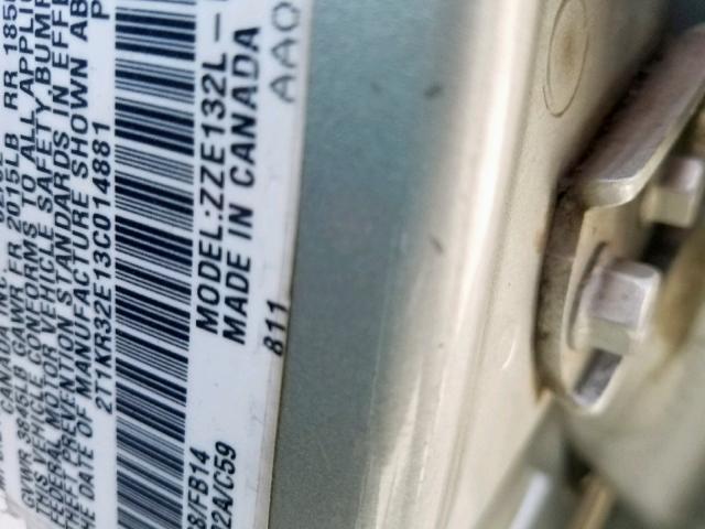 2T1KR32E13C014881 - 2003 TOYOTA MATRIX 银色 照片 10