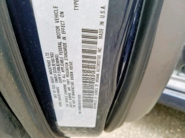 4S3BE625847211370 - 2004 SUBARU LEGACY L S BLUE photo 10